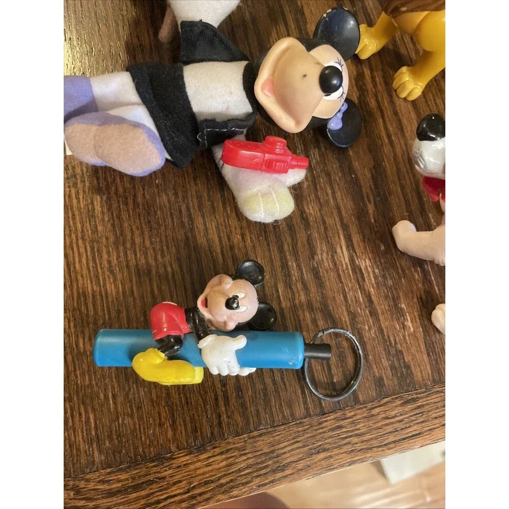 Vintage Figurines Disney Mickey Minnie Iago Mufasa Rafiki Lot Of 10 Figures